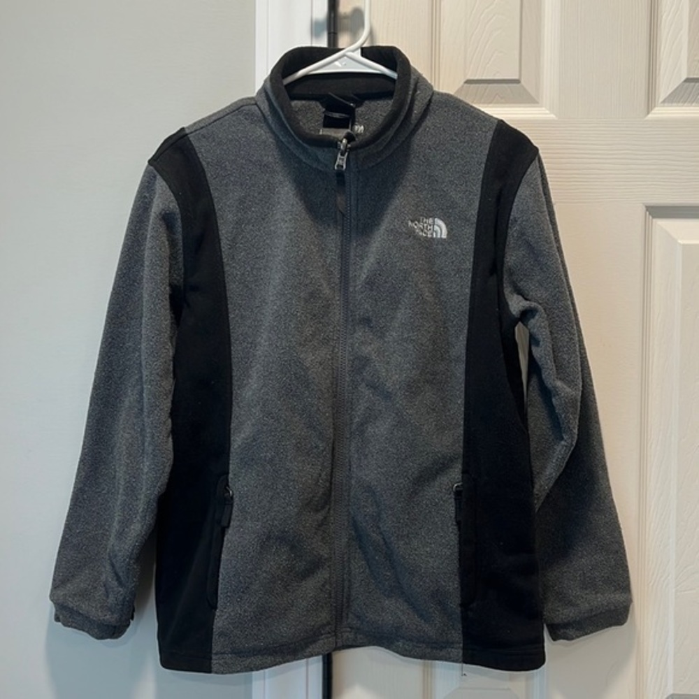 The North Face Full Zip Black Gray Fleece Jacket Large